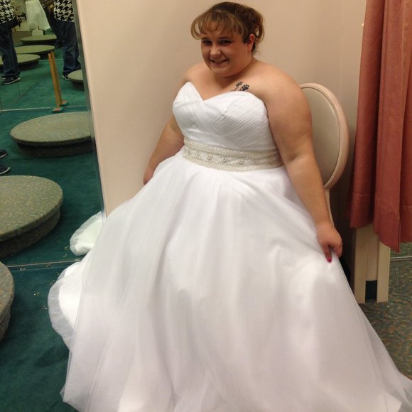 David's Bridal Wedding Dress 24W Empire Waist - Picture 3 of 7